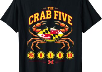 The Crab Five Crab Flag Maryland T-Shirt