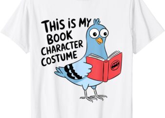 This Is My Book Character Costume Funny Pigeon Kids Reading T-Shirt