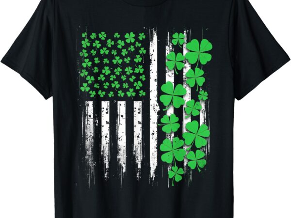 Us american flag st patricks day shamrocks irish men t-shirt