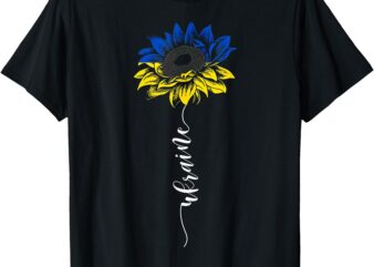 Ukraine Flag Sunflower Vintage Ukrainian Support Ukraine T-Shirt