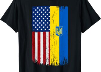 Ukrainian American Lover USA Ukraine Flag Pride Ukrainian T-Shirt