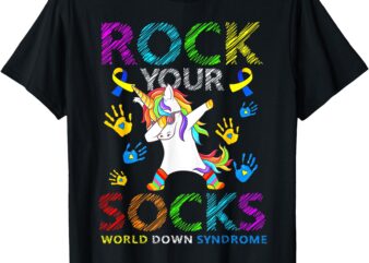 Unicorn Rock Your Socks World Down Syndrome Awareness T-Shirt