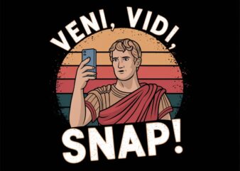 Veni, Vidi, Snap – Julius Caesar’s Modern Selfie Triumph in Retro Style