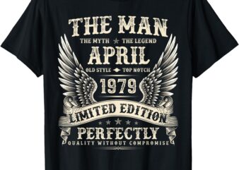 Vintage 46 Year Old Gifts For Men April 1979 46th Birthday T-Shirt