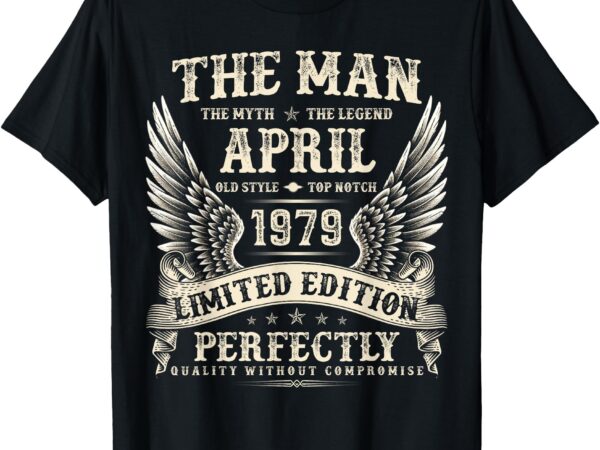 Vintage 46 year old gifts for men april 1979 46th birthday t-shirt