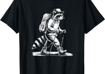 Vintage Hiking Raccoon – Funny Forest Wildlife Adventure T-Shirt
