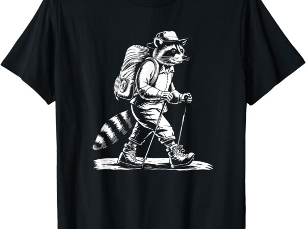 Vintage hiking raccoon – funny forest wildlife adventure t-shirt