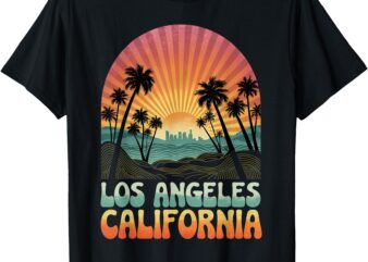 Vintage Style Los Angeles California Sunset Retro T-Shirt