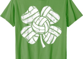 Volleyball St Patricks Day Boys Girls Men Women Shamrock T-Shirt