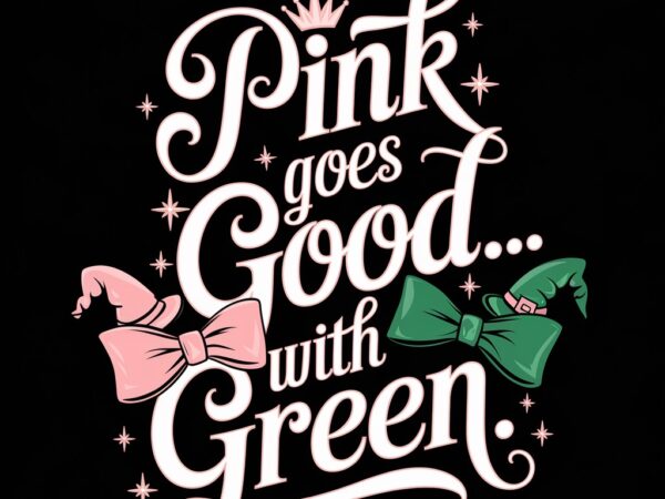 Wicked oz t-shirt – pink green glinda elphaba bows, sparkle design, wizard black tee, cute witch fashion