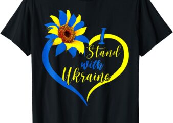 Womens Love Heart Ukraine Sunflower I Stand With Ukraine T-Shirt