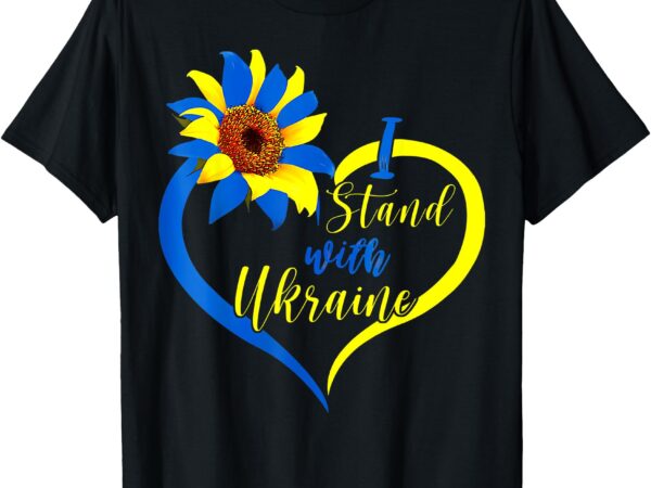 Womens love heart ukraine sunflower i stand with ukraine t-shirt