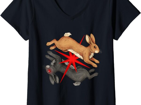 Womens watership down rabbit therian furrygoblincore whimsigoth v-neck t-shirt