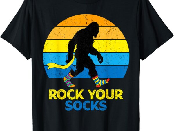 World down syndrome day rock your socks bigfoot awareness t-shirt