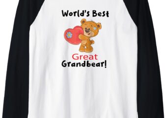 World’s Best Great Grandbear Bear Raglan Baseball Tee