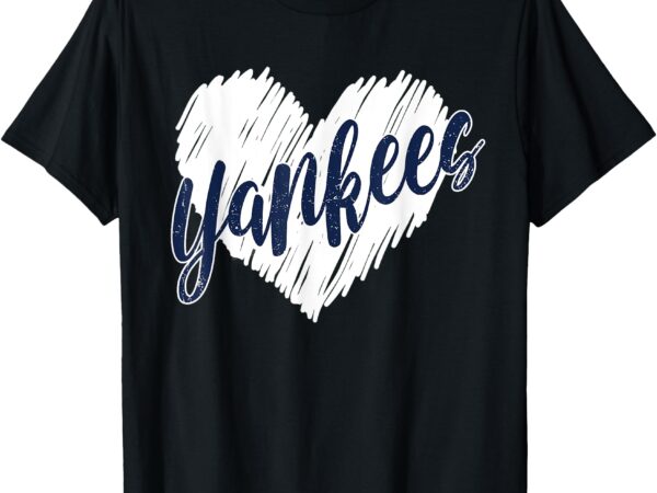 Yankees heart vintage design for women men kids t-shirt