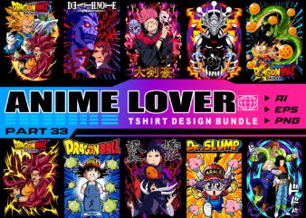 Populer anime lover part 33 tshirt design bundle illustration