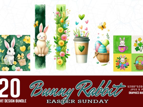 Popular easter sunday bunny t-shirt design bundle of 20 design