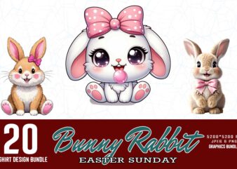 Vintage Easter Sunday t-shirt design bundle of 20 designs – download instantly