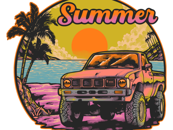 Summer offroad t shirt template vector