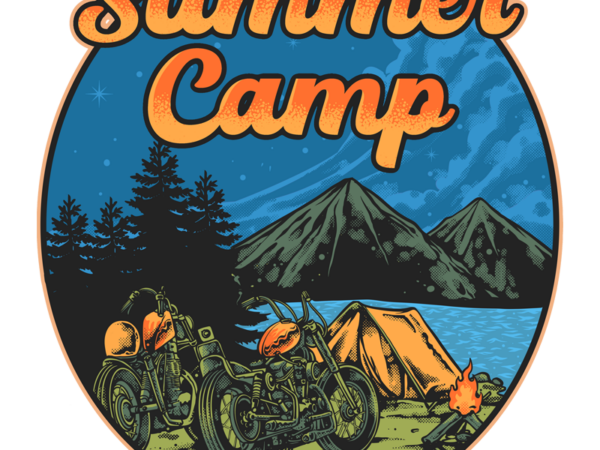 Summer camp t shirt template vector