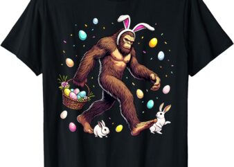 Bigfoot Easter Day Funny Sasquatch Cute Bunny Easter Eggs T-Shirt