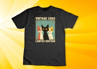 Womens Funny 22 Years Old Gift Vintage 2003 Cat Lover 22nd Birthday Tank Top design