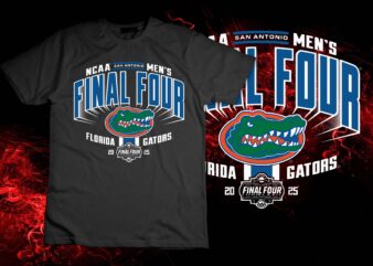Florida Gators Final Four 2025 Men’s Basketball Bold Black T-Shirt design