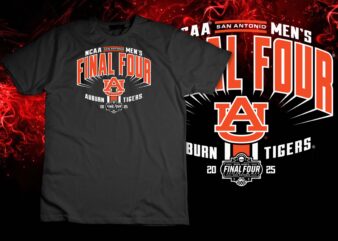 Auburn Tigers Final Four 2025 Men’s Basketball Bold Navy T-Shirt design
