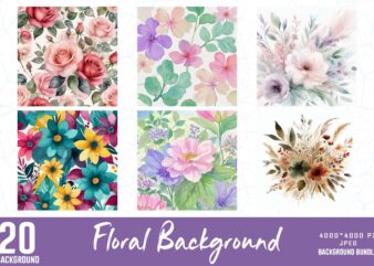 Popular Floral t-shirt design bundle of 20 designs