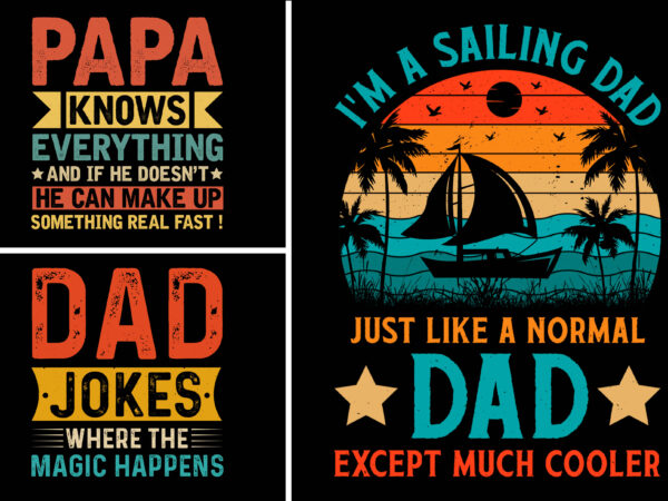 Dad fathers day t-shirt design bundle