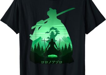Japanese Retro Art Zoro Anime Graphic T-Shirt