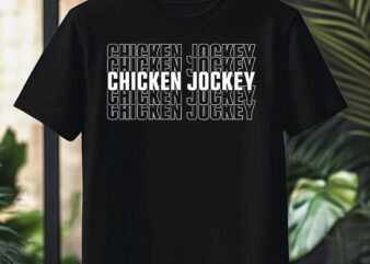 Funny Chicken Jockey Stacked Repeat Font Fun Gag Meme Humor T-Shirt design