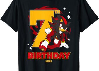 Sonic The Hedgehog Epic Shadow 7th Birthday Big Chest Logo T-Shirt