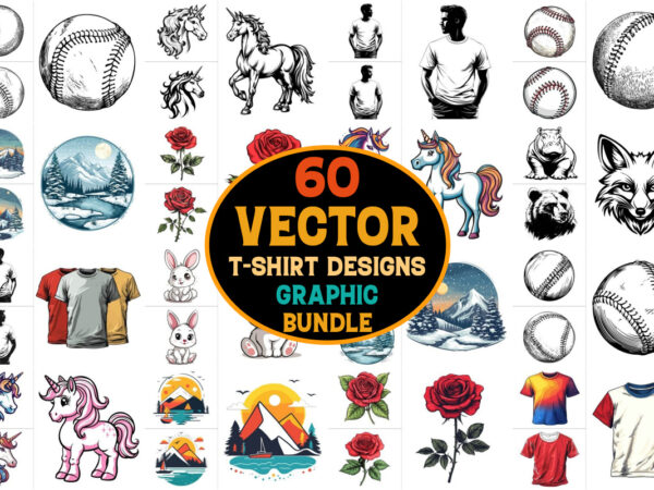 T-shirt design vector graphic bundle