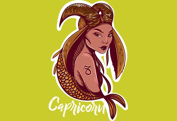 Capricorn commercial use t-shirt design - Buy t-shirt designs
