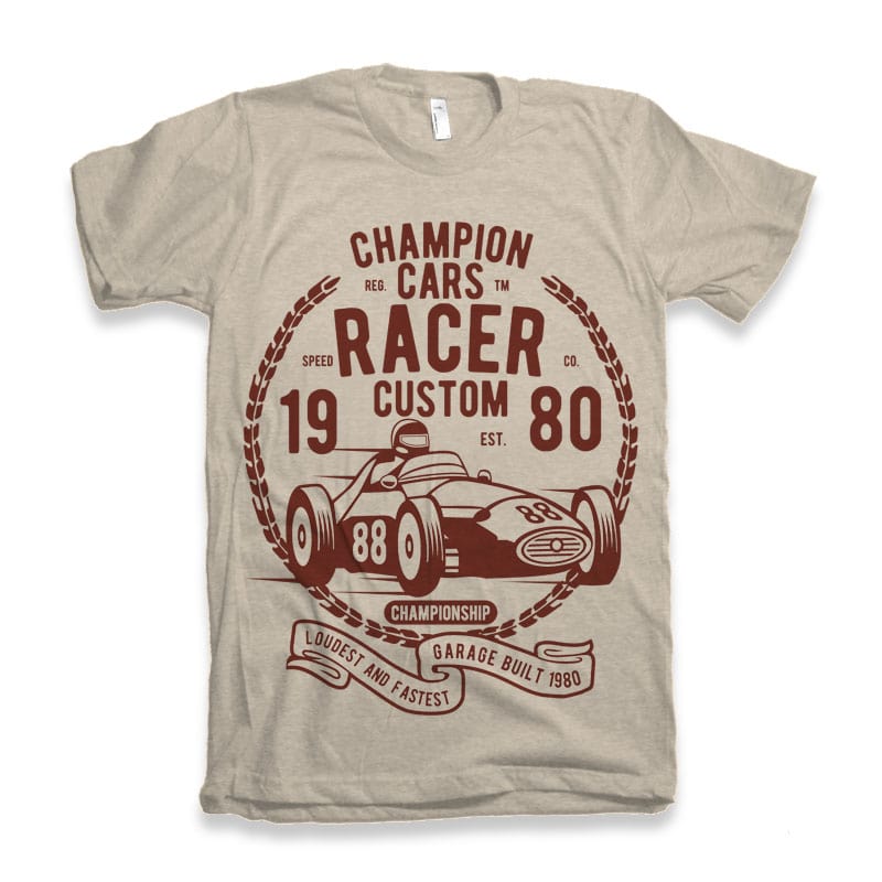 Champion Cars Racer tshirt design tshirt factory