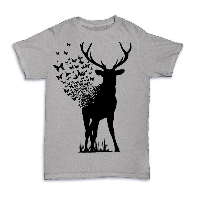 Deer Butterfly buy t shirt designs artwork