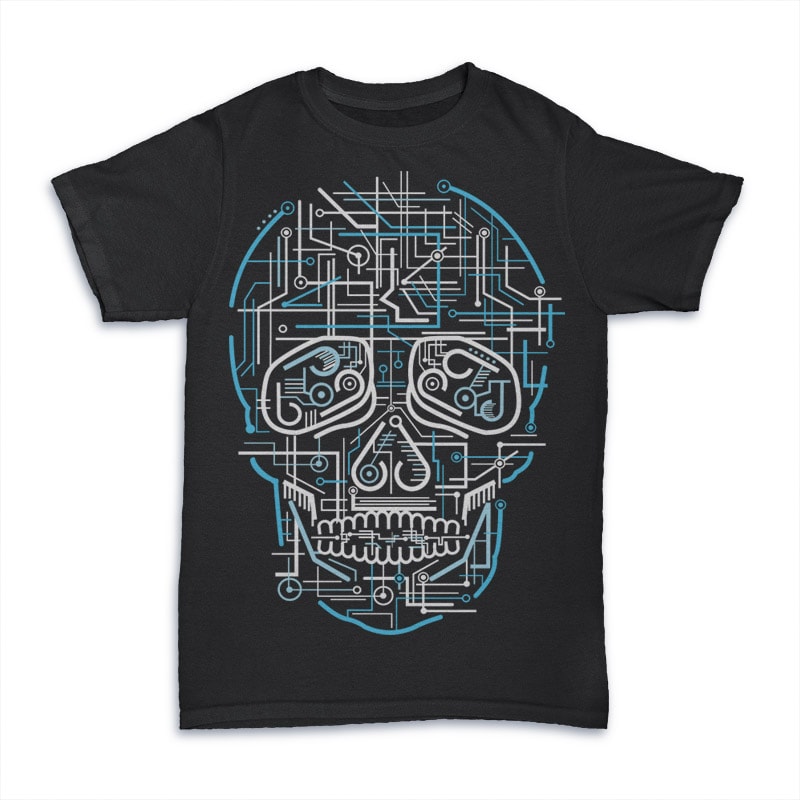 Electric Skull t shirt designs for sale