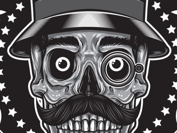 Gentleman club – skull vector t-shirt design