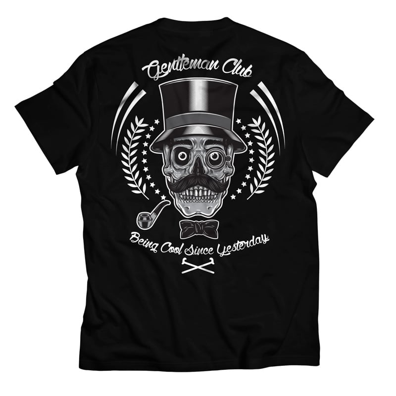 Gentleman Club – Skull vector t-shirt design - Buy t-shirt designs