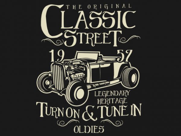 Hot rod classic commercial use t-shirt design