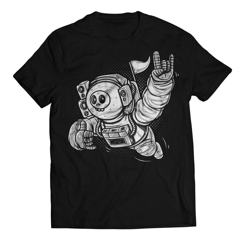 Lost in Space – Skull Astronaut vector t-shirt design - Buy t-shirt designs