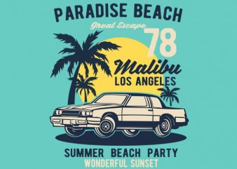 Paradise Beach vector t-shirt design