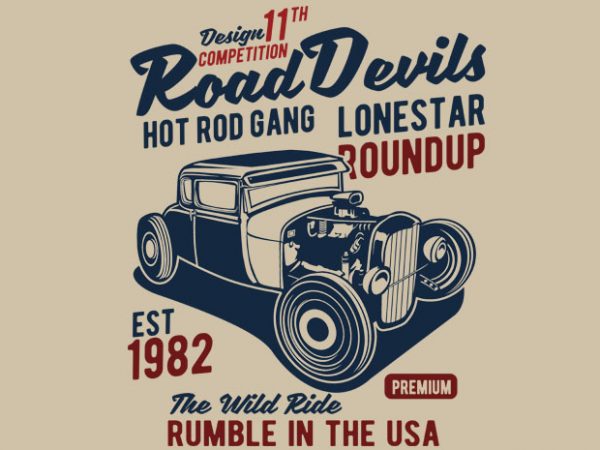 Road devils print ready shirt design