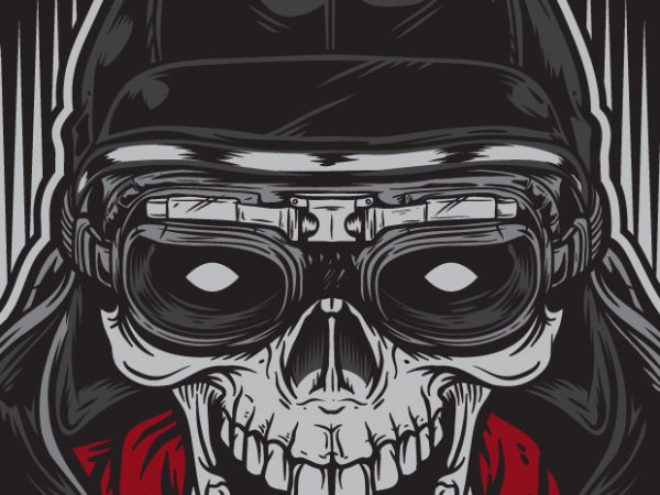 Skull racer – racing vector shirt design