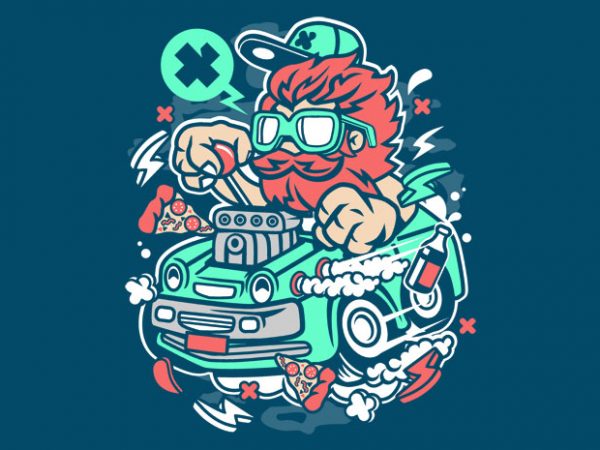 Smoking hotrod vector shirt design