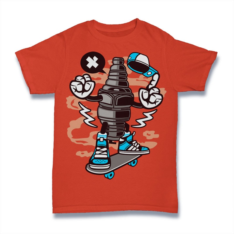 Sparkplug print ready vector t shirt design - Buy t-shirt designs