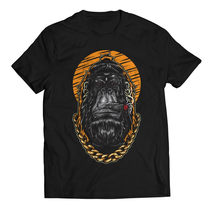 Swag – Gorilla Hipster t shirt designs for printify