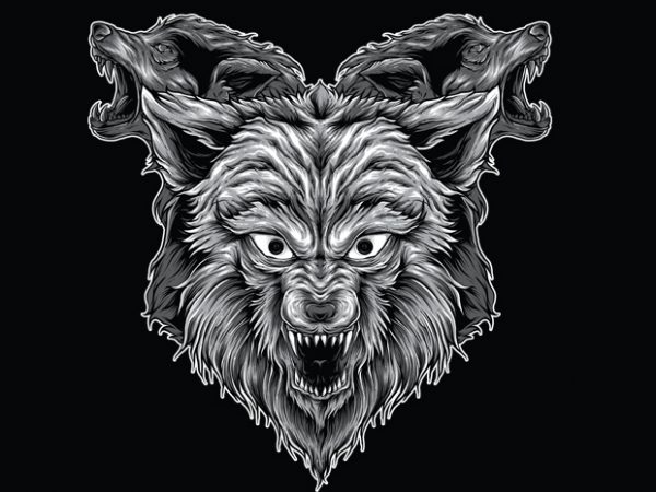 3wolf vector t-shirt design template